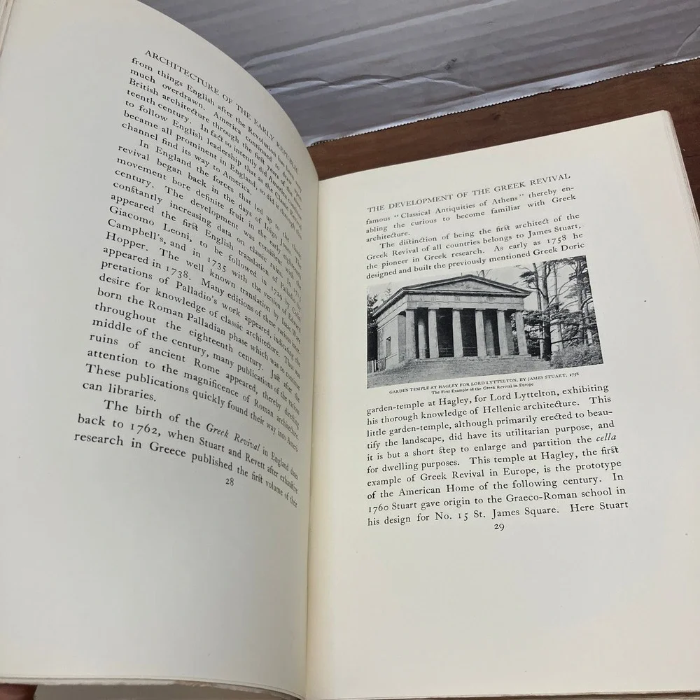 Domestic Architecture Early American Republic Greek Revival Major 1926 1st Ed